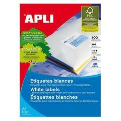 Етикети Apli 52.5x29.7 mm А4, 100 л. 40 ет. бели