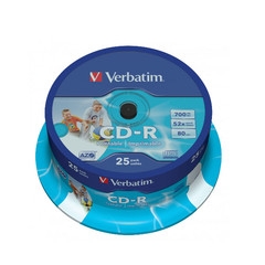 CD-R Verbatim Printable 52x700 MB шпиндел 25бр